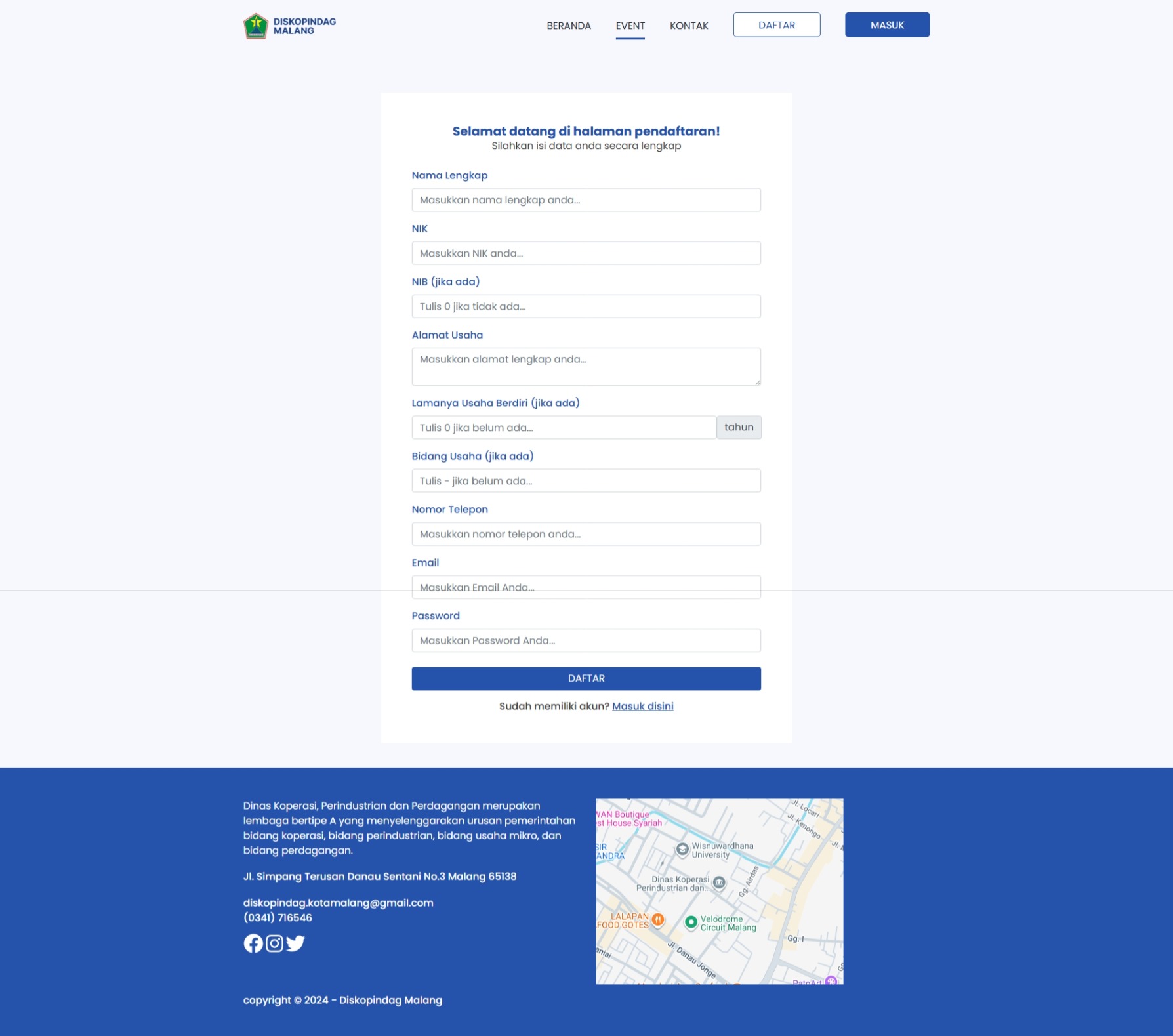 Register Page